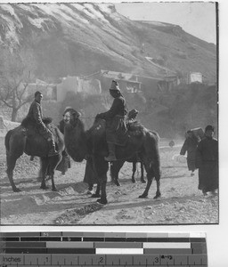 Mongolian travelers in Manchuria, China