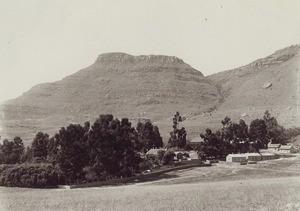 The Morija Mission station at the foot of the mountains