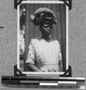 Woman with sheepskin, Baziya, South Africa East