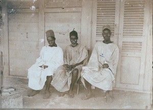 Kerbala's chief and two of his advisers, in Senegal