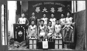 Basketball team, Jinan, Shandong, China, 1924