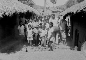 East Jeypore, Rayagada District, Orissa, India. Call for church service at Jaltar, 1977