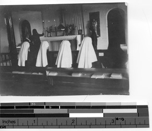 Novices at prayer in Lipu, China, 1941