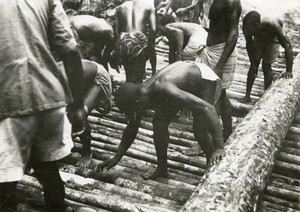 Bridge under construction, in Gabon