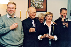 Jørgen Nørgaard Pedersen's farewell reception, September 2002 . From the left: Hans Ravn Iverse