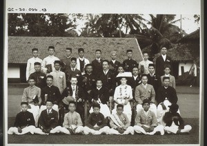 Boys of the hostel, and teachers of the High School, Mangalore