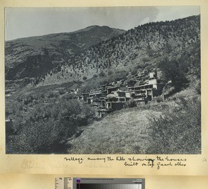 Hill village with tiered houses, Chamba, ca.1900