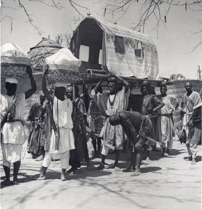 Local chief in a palanquin, in Cameroon