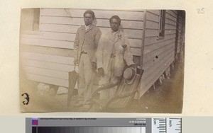 Two men wearing suits, Vanuatu, ca.1890