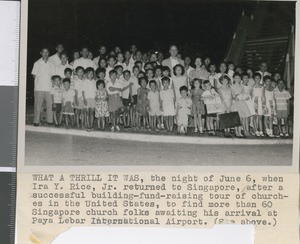 Ira Y. Rice with Singaporean Church Members, Singapore, ca.1950-1960