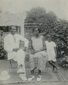 Réaurat César with his family, in Gabon