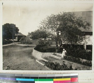 Brick wall along south-west end of the Mission Station, Toliara, Madagascar, 1937