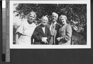 Emily S. Hartwell, Ms. Richardson, and the Toppings, Fuzhou, Fujian, China, ca. 1930