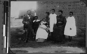 The teacher Mazwi with his family in Tabase, South Africa East