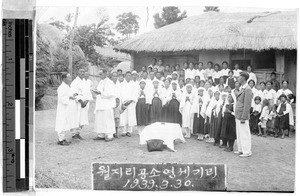 Baptism of Susanna's father, Peng Yang, Korea, March 30, 1939