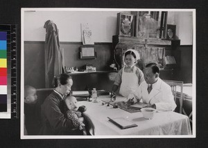 Doctor and patient, Shihhuiyao, China, ca. 1937