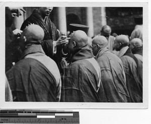 The ordination of Buddha bonzes in Cheugtu, China, 1934