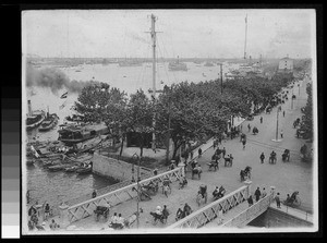 Street and river traffic, China, ca.1920-1930