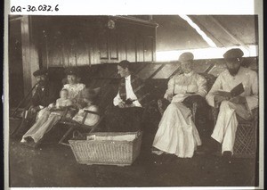 Group of travellers on board the Alexandra Woermann