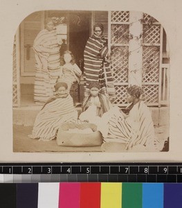Group portrait Malagasy women and missionary's daughter, Madagascar, ca. 1865-1885