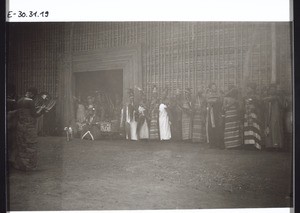 Chief's mother watching a ceremony