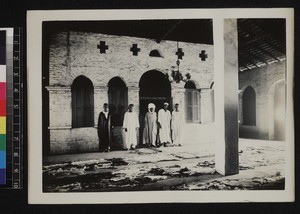 Men inside mosque, Accra, Ghana, 1926