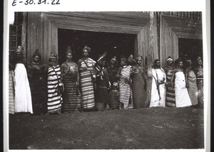 King's Wives dancing in front of the palace in Fumban