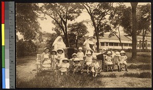 Children at the Hospital for Europeans in the park, Lubumbashi, Congo, ca.1920-1940