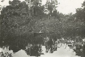 Girl fishing in Gabon