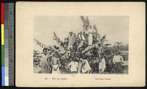 Standing on a tree taken down, Congo, ca.1920-1940