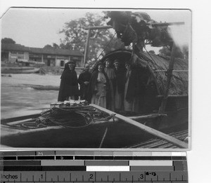 Maryknoll Sisters on a boat leaving Luoding, China, 1925