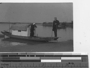 Priests on a boat at Schelung, China, 1921