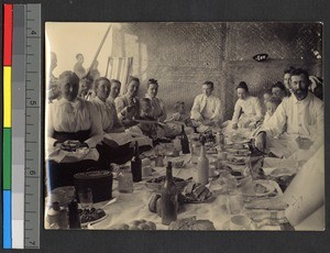 Missionary picnic supper, Shandong, China, 1898