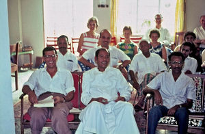 Aden congregation meeting in Khormaksar during the unrest. Pastor Beihani in front row, Mubarak