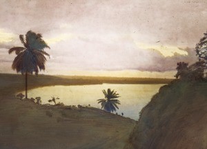 Itu - Sunset at Cross River, Calabar, Nigeria, ca. 1930-1940