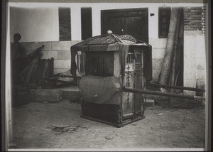 A sedan chair which has been used to bring a bride