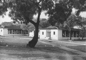 Union Mission Tuberculosis Sanatorium, Arogyavaram (UMTS), Andhra Pradesh, Sydindien ,1965. To fællesstuer for mænd med 18 senge i hver. (Anvendt i: Dansk Missionsblad nr 15/1965)