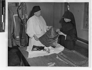 Sisters making vestments at Jiangmen, China, 1935