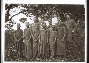 Missionaries and natives on one of the Bamum outstations