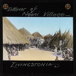 "Interior of Ngoni Village, Livingstonia" Malawi, ca.1895