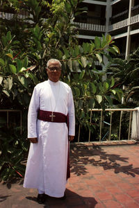 Bishop John Franklin in the courtyard of Womens hostel in Madras, Chennai