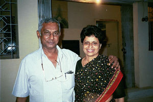 Wing cammander Raju Asirvatham CEO, Tirukoilor Hospital with his wife, Tirukoilor, India