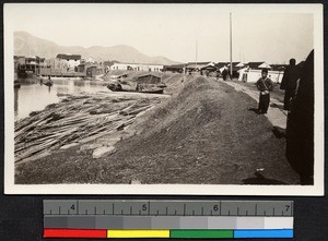 Town on water near Shaoxing, Zhejiang, China, ca.1930-1940