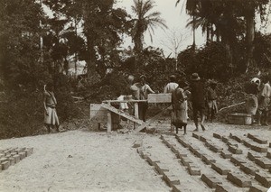 Brickyard, in Lambarene, Gabon