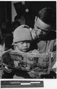 Man and his son in Yung Yun, Kwangsi, China, 1946