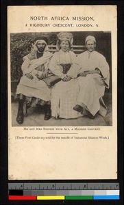 Missionaries with Muslim convert, North Africa, ca.1920