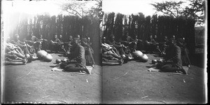 African men drinking an alcoholic beverage, Lemana, South Africa