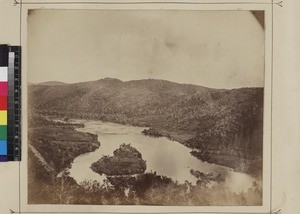 View of river and landscape, Madagascar, ca. 1875