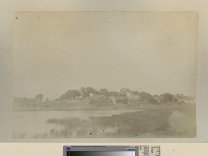 Village by a river, Liaoning, China, ca.1889