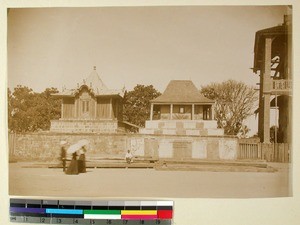 Tranovola, graves of kings at the palace Manajakamiadana, Antananarivo, Madagascar